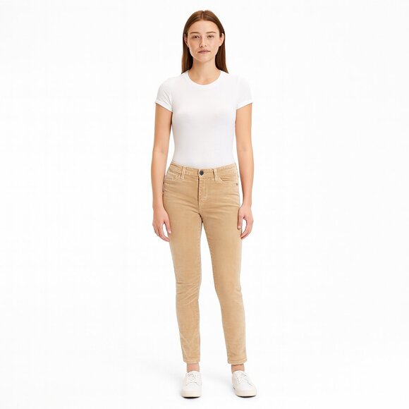Current / Elliott Tan Beige Cream Corduroy Pants Jeans Skinny Size 29 - Picture 1 of 7